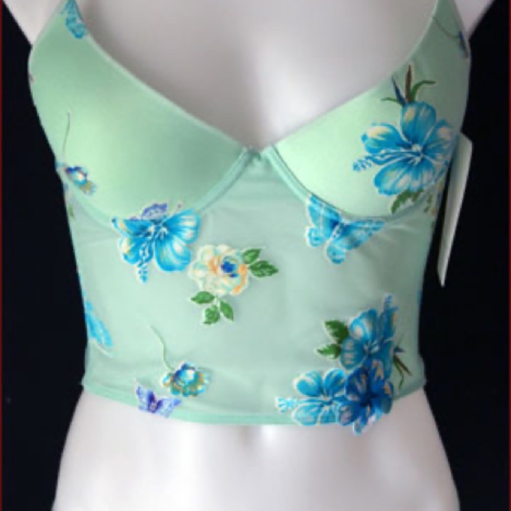 (NEW) MIDRIFF FLOWER BUSTIER SET